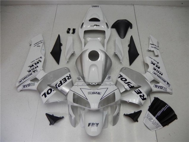 Argent Blanc Noir Repsol 03-04 CBR600RR Carénage Moto Argent Blanc Noir Repsol 03-04 CBR600RR Carénage Moto