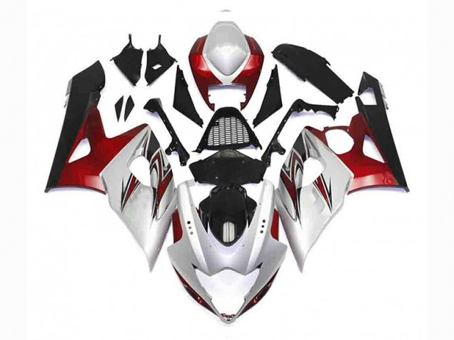 Argent Rouge Noir 05-06 GSXR 1000 Carénage Moto Argent Rouge Noir 05-06 GSXR 1000 Carénage Moto