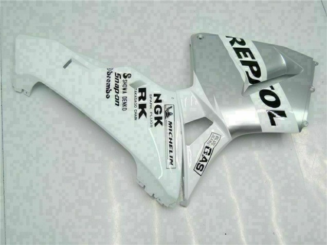Blanc Argent Repsol 03-04 CBR600RR Carénage Moto Blanc Argent Repsol 03-04 CBR600RR Carénage Moto