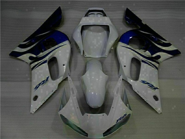 Blanc Bleu 98-02 YZF R6 Carénages Moto Blanc Bleu 98-02 YZF R6 Carénages Moto