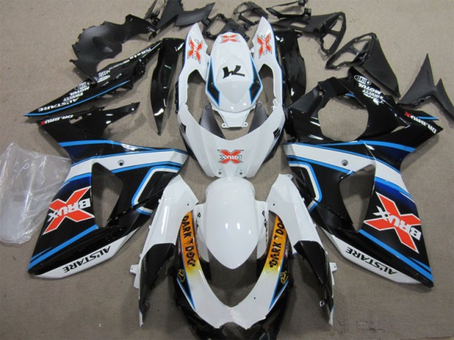 Blanc Bleu Brux Dark Dog 09-16 GSXR 1000 Carénage Moto Blanc Bleu Brux Dark Dog 09-16 GSXR 1000 Carénage Moto