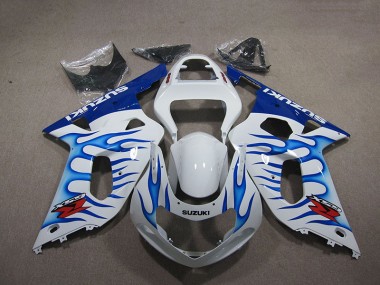Blanc Bleu Flamme 01-03 GSXR 750 Carénage Moto