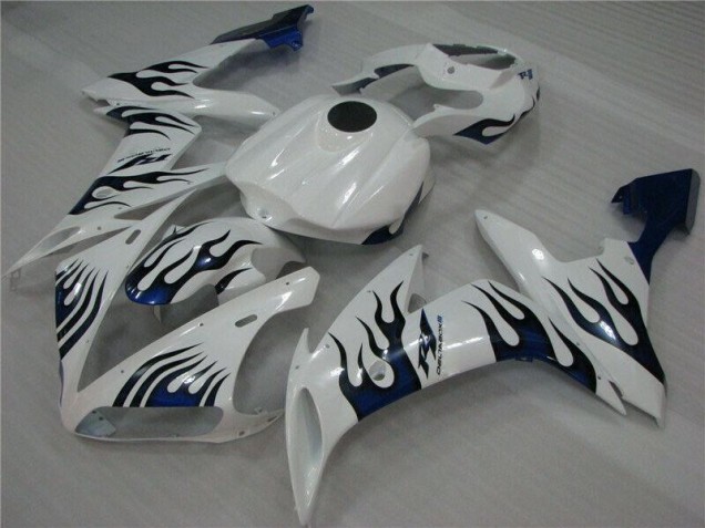 Blanc Bleu Flamme 04-06 YZF R1 Carénage Moto Blanc Bleu Flamme 04-06 YZF R1 Carénage Moto