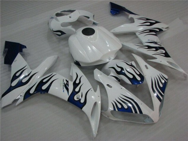 Blanc Bleu Flamme 04-06 YZF R1 Carénage Moto Blanc Bleu Flamme 04-06 YZF R1 Carénage Moto