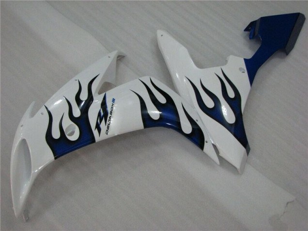 Blanc Bleu Flamme 04-06 YZF R1 Carénage Moto Blanc Bleu Flamme 04-06 YZF R1 Carénage Moto