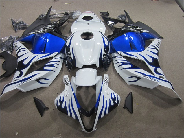 Blanc Bleu Flamme 09-12 CBR600RR Carénage Moto Blanc Bleu Flamme 09-12 CBR600RR Carénage Moto