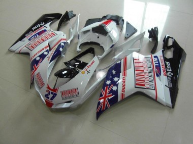 Blanc Bleu Rouge 07-14 Ducati 848 1098 1198 Carénage Moto