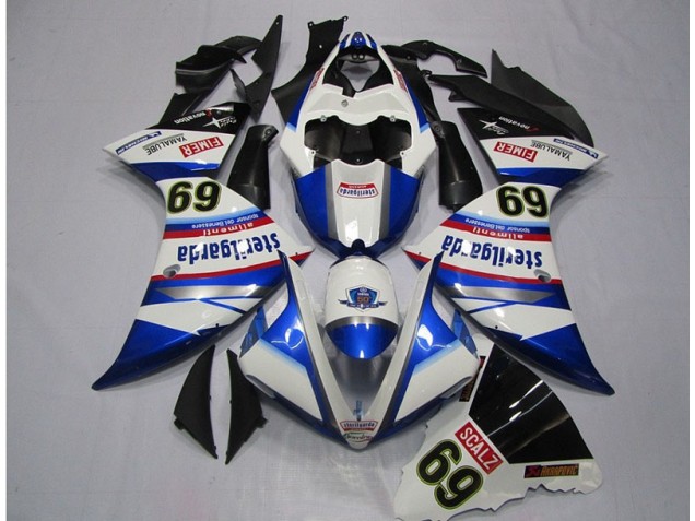 Blanc Bleu Sterilgarda SCALZ 69 09-11 YZF R1 Carénage Moto