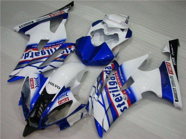 Blanc Bleu Sterilgarda Volvo 08-16 YZF R6 Carénage Moto Blanc Bleu Sterilgarda Volvo 08-16 YZF R6 Carénage Moto