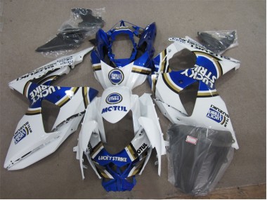 Blanc Lucky Strike Bleu Motul 09-16 GSXR 1000 Carénage Moto