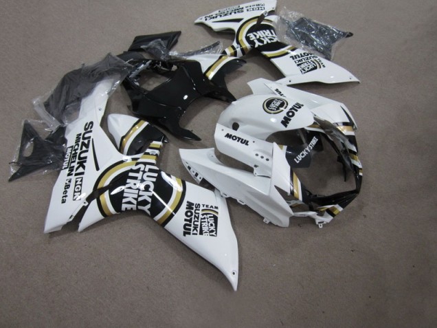Blanc Lucky Strike Noir Motul 11-21 GSXR 750 Carénage Moto