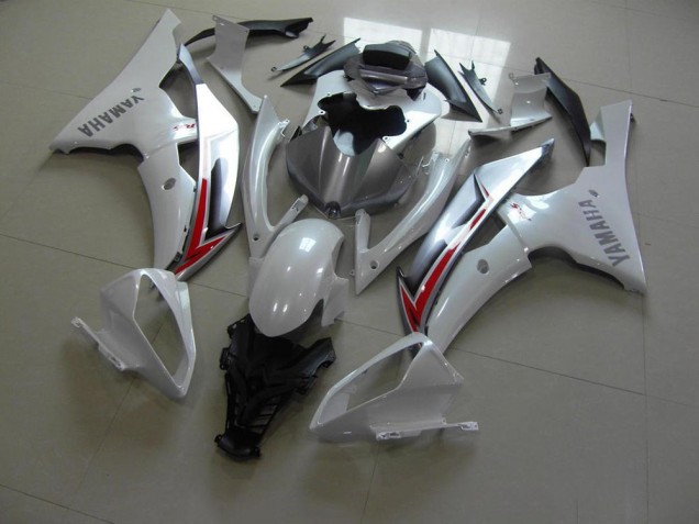 Blanc Nacré Argent 08-16 YZF R6 Carénage Moto Blanc Nacré Argent 08-16 YZF R6 Carénage Moto