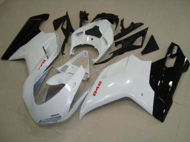 Blanc Nacré Noir 07-14 Ducati 848 1098 1198 Carénage Moto