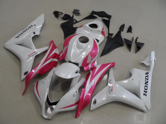 Blanc Nacré avec Rose 07-08 CBR600RR Carénage Moto Blanc Nacré avec Rose 07-08 CBR600RR Carénage Moto