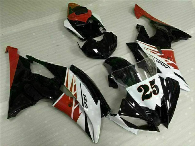 Blanc Noir 08-16 YZF R6 Kit Carénages Motos Blanc Noir 08-16 YZF R6 Kit Carénages Motos
