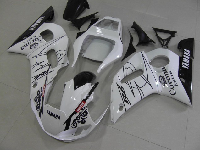Blanc Noir Corona 98-02 YZF R6 Carénage Moto Blanc Noir Corona 98-02 YZF R6 Carénage Moto