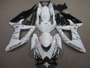 Blanc Noir Corona Extra Motul 08-10 GSXR 600 Carénage Moto