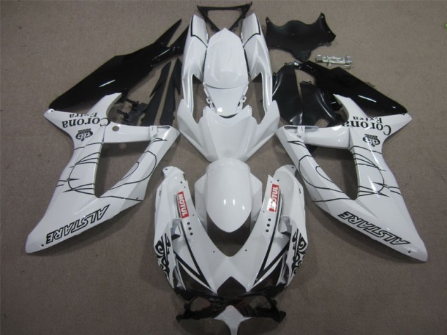 Blanc Noir Corona Extra Motul 08-10 GSXR 600 Carénage Moto Blanc Noir Corona Extra Motul 08-10 GSXR 600 Carénage Moto