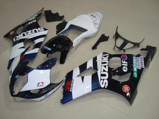 Blanc Noir Elf 03-04 GSXR 1000 Carénage Moto Blanc Noir Elf 03-04 GSXR 1000 Carénage Moto