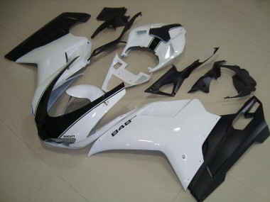 Blanc Noir Mat 07-14 Ducati 848 1098 1198 Carénage Moto