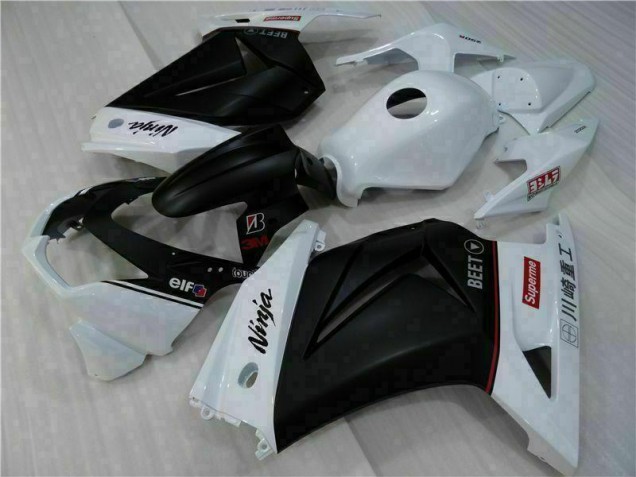 Blanc Noir Ninja 08-12 EX250 Carénage Moto Blanc Noir Ninja 08-12 EX250 Carénage Moto
