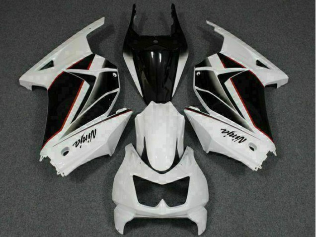 Blanc Noir Ninja 08-12 EX250 Carénages Moto Blanc Noir Ninja 08-12 EX250 Carénages Moto