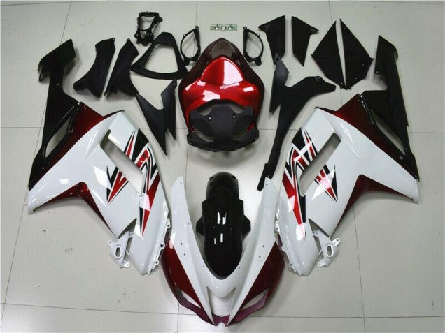 Blanc Noir Rouge 07-08 ZX6R Carénage Moto Blanc Noir Rouge 07-08 ZX6R Carénage Moto