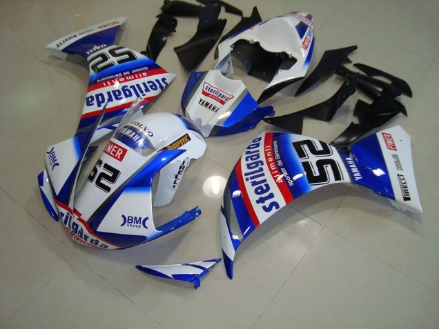 Blanc Noir Sterilgarda 12-14 YZF R1 Carénage Moto Blanc Noir Sterilgarda 12-14 YZF R1 Carénage Moto