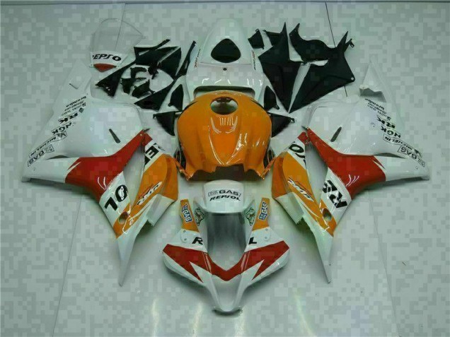 Blanc Orange Repsol 09-12 CBR600RR Carénage Moto Blanc Orange Repsol 09-12 CBR600RR Carénage Moto