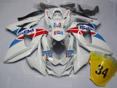 Blanc Pepsi 34 09-16 GSXR 1000 Carénage Moto