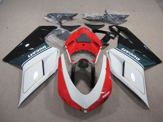 Blanc Rouge 07-14 Ducati 1098 848 Carénage Moto Blanc Rouge 07-14 Ducati 1098 848 Carénage Moto