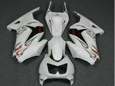 Blanc Rouge 08-12 EX250 Carénage Moto