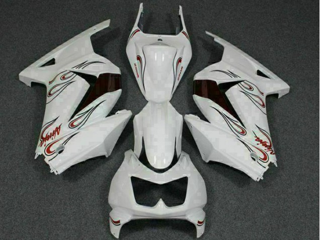 Blanc Rouge 08-12 EX250 Carénage Moto Blanc Rouge 08-12 EX250 Carénage Moto