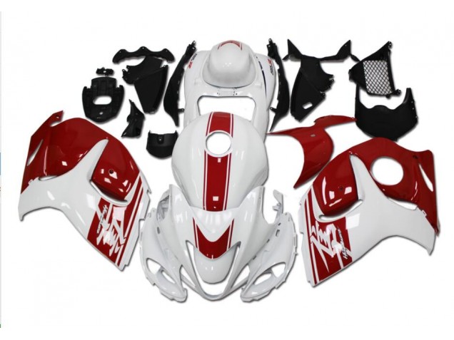 Blanc Rouge 08-19 GSXR 1300 Hayabusa Carénages Moto Blanc Rouge 08-19 GSXR 1300 Hayabusa Carénages Moto