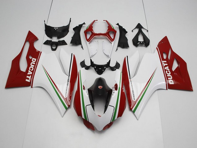 Blanc Rouge 11-14 Ducati 1199 Carénages Moto Blanc Rouge 11-14 Ducati 1199 Carénages Moto