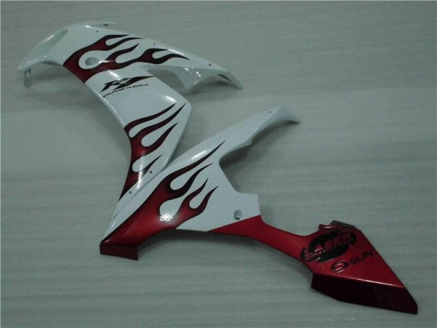 Blanc Rouge Flamme 04-06 YZF R1 Carénage Moto Blanc Rouge Flamme 04-06 YZF R1 Carénage Moto