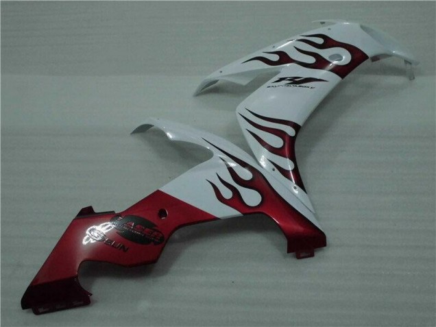 Blanc Rouge Flamme 04-06 YZF R1 Carénage Moto Blanc Rouge Flamme 04-06 YZF R1 Carénage Moto