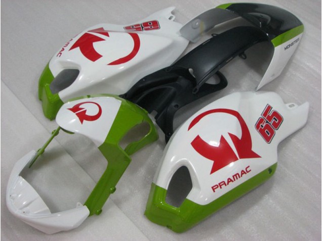 Blanc Rouge PRAMAC 65 08-12 Ducati Monster 696 Carénage Moto