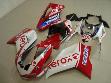 Blanc Rouge Xerox 07-14 Ducati 848 1098 1198 Carénage Moto
