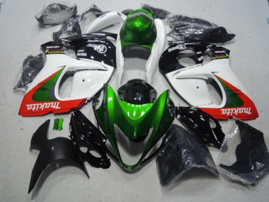 Blanc Vert Makita 08-19 GSXR 1300 Hayabusa Carénage Moto