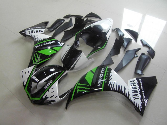 Blanc Vert Monster 12-14 YZF R1 Carénage Moto Blanc Vert Monster 12-14 YZF R1 Carénage Moto