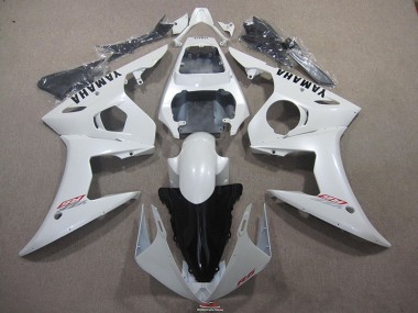 Blanc avec Noir Décalque 03-05 YZF R6 Carénage Moto