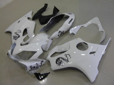 Blanc avec Noir Dragon 04-07 CBR600 F4i Carénage Moto