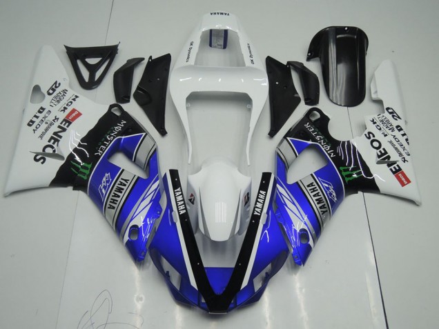 Bleu Blanc ENEOS Monster 00-01 YZF R1 Carénage Moto Bleu Blanc ENEOS Monster 00-01 YZF R1 Carénage Moto