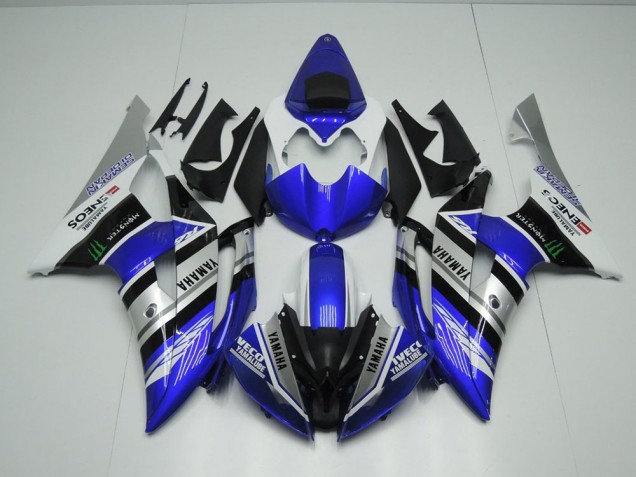 Bleu Blanc ENEOS Monster 08-16 YZF R6 Carénage Moto Bleu Blanc ENEOS Monster 08-16 YZF R6 Carénage Moto