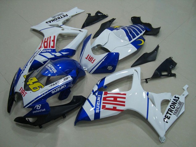 Bleu Blanc Fiat 46 06-07 GSXR 750 Carénage Moto Bleu Blanc Fiat 46 06-07 GSXR 750 Carénage Moto
