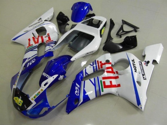 Bleu Blanc Fiat 98-02 YZF R6 Carénage Moto Bleu Blanc Fiat 98-02 YZF R6 Carénage Moto