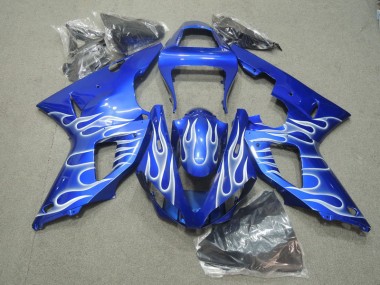 Bleu Blanc Flamme 00-01 YZF R1 Carénage Moto
