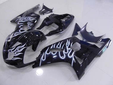 Bleu Blanc Flamme 01-03 GSXR 750 Carénage Moto