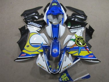 Bleu Blanc Jaune 46 12-14 YZF R1 Carénage Moto